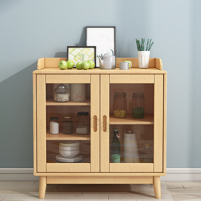 Contemporary Sideboard Buffet Rubberwood Solid Wood Dining Server Clearhalo 'buffet_sideboard' 'Buffets & Sideboards' 'furn' 'furn_buffet_sideboard' 'Furniture' 'Kitchen & Dining Furniture' 6579254