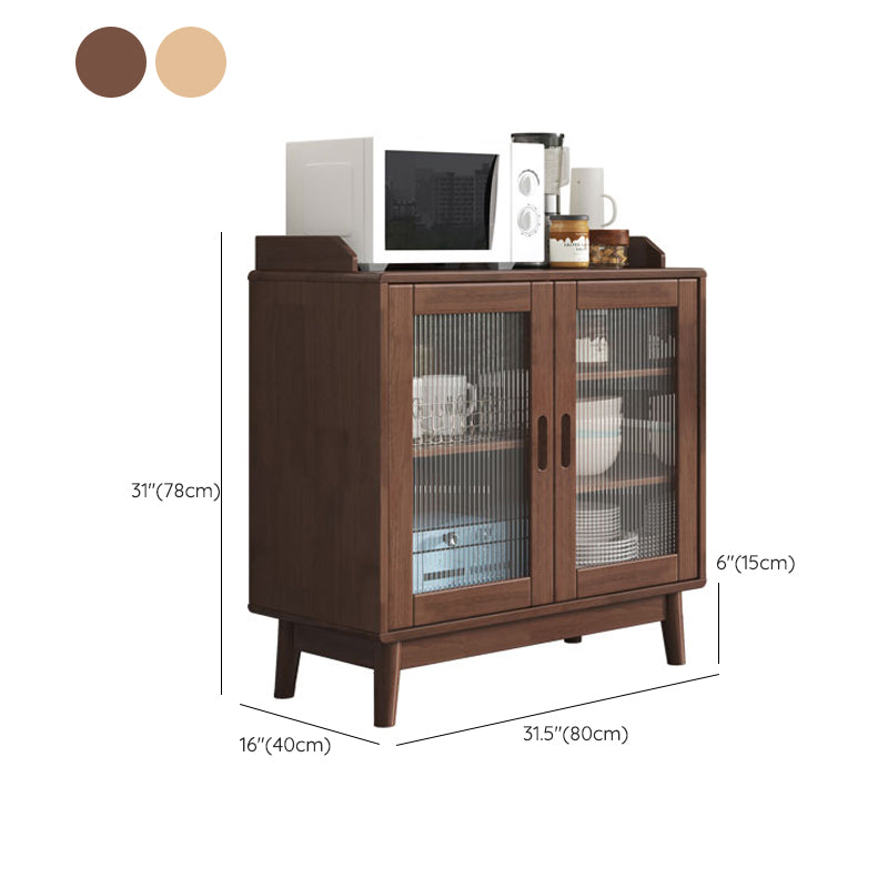 Contemporary Sideboard Buffet Rubberwood Solid Wood Dining Server Clearhalo 'buffet_sideboard' 'Buffets & Sideboards' 'furn' 'furn_buffet_sideboard' 'Furniture' 'Kitchen & Dining Furniture' 6579257