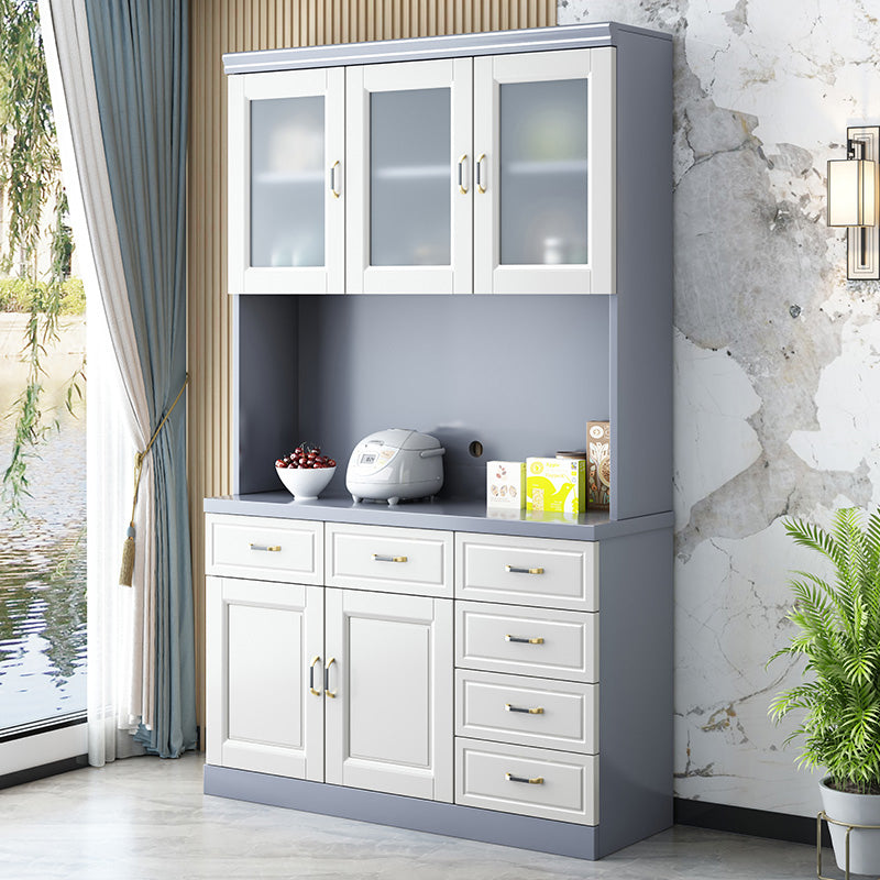 Server da pranzo contemporaneo di sideboard in legno massiccio con porte di vetro