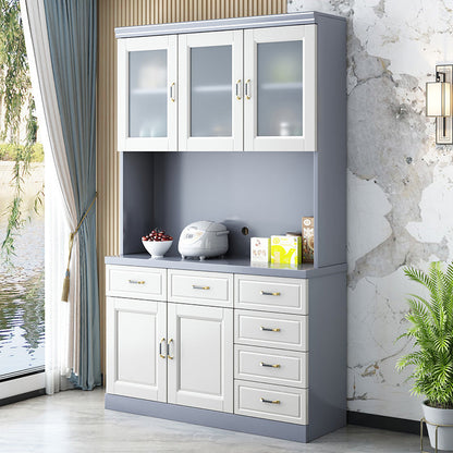 Server da pranzo contemporaneo di sideboard in legno massiccio con porte di vetro