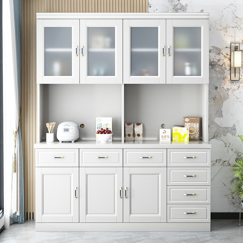 Server da pranzo contemporaneo di sideboard in legno massiccio con porte di vetro