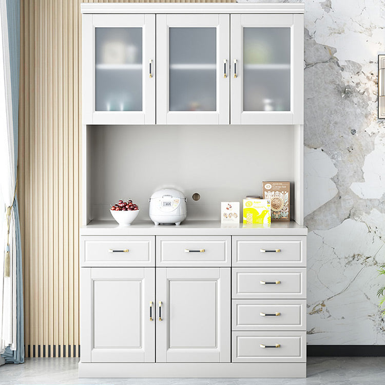 Server da pranzo contemporaneo di sideboard in legno massiccio con porte di vetro