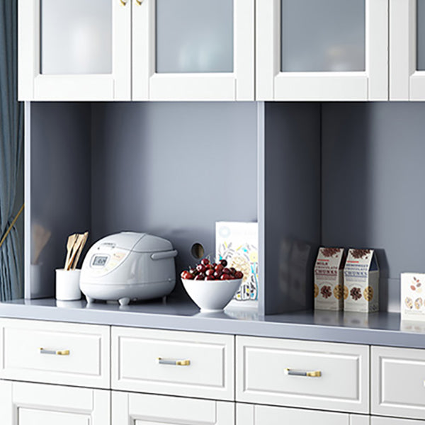 Server da pranzo contemporaneo di sideboard in legno massiccio con porte di vetro