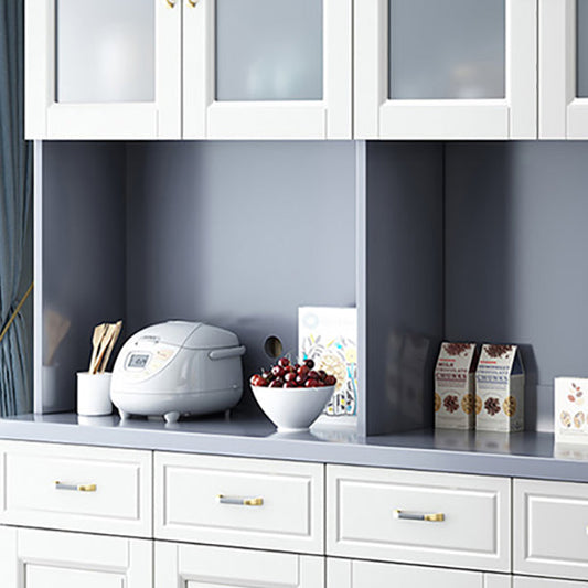 Server da pranzo contemporaneo di sideboard in legno massiccio con porte di vetro