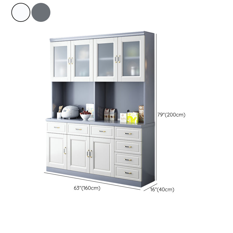 Server da pranzo contemporaneo di sideboard in legno massiccio con porte di vetro