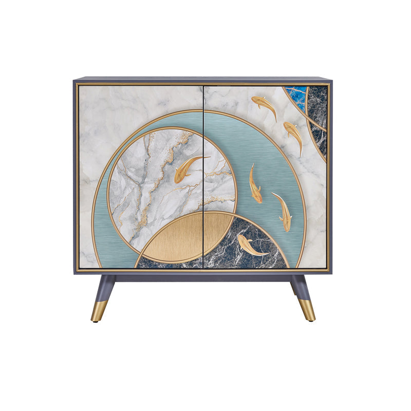 Contemporary Buffet Sideboard Solid Wood Buffet Server for Kitchen 35"L x 16"W x 33"H Drawer Not Included Clearhalo 'buffet_sideboard' 'Buffets & Sideboards' 'furn' 'furn_buffet_sideboard' 'Furniture' 'Kitchen & Dining Furniture' 6579276