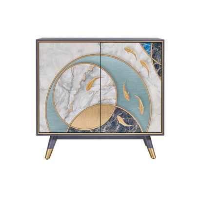 Contemporary Buffet Sideboard Solid Wood Buffet Server for Kitchen 35"L x 16"W x 33"H Drawer Not Included Clearhalo 'buffet_sideboard' 'Buffets & Sideboards' 'furn' 'furn_buffet_sideboard' 'Furniture' 'Kitchen & Dining Furniture' 6579276