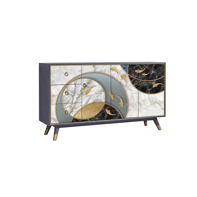 Contemporary Buffet Sideboard Solid Wood Buffet Server for Kitchen 59"L x 16"W x 33"H 3 Clearhalo 'buffet_sideboard' 'Buffets & Sideboards' 'furn' 'furn_buffet_sideboard' 'Furniture' 'Kitchen & Dining Furniture' 6579281