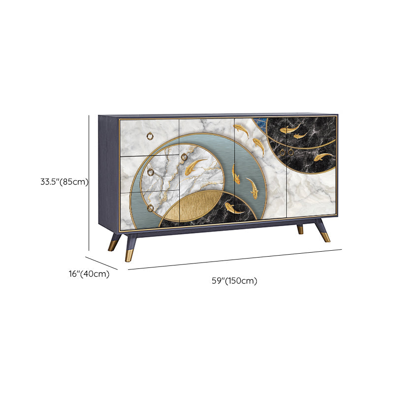 Contemporary Buffet Sideboard Solid Wood Buffet Server for Kitchen Clearhalo 'buffet_sideboard' 'Buffets & Sideboards' 'furn' 'furn_buffet_sideboard' 'Furniture' 'Kitchen & Dining Furniture' 6579296