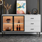 3-drawer Sideboard Cabinet with Drawers Glam Buffet Sideboard Clearhalo 'buffet_sideboard' 'Buffets & Sideboards' 'furn' 'furn_buffet_sideboard' 'Furniture' 'Kitchen & Dining Furniture' 6579297