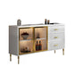 3-drawer Sideboard Cabinet with Drawers Glam Buffet Sideboard Clearhalo 'buffet_sideboard' 'Buffets & Sideboards' 'furn' 'furn_buffet_sideboard' 'Furniture' 'Kitchen & Dining Furniture' 6579305