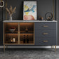 3-drawer Sideboard Cabinet with Drawers Glam Buffet Sideboard Clearhalo 'buffet_sideboard' 'Buffets & Sideboards' 'furn' 'furn_buffet_sideboard' 'Furniture' 'Kitchen & Dining Furniture' 6579309
