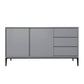Modern Buffet Sideboard with Drawers Stone and Wood Buffet Server