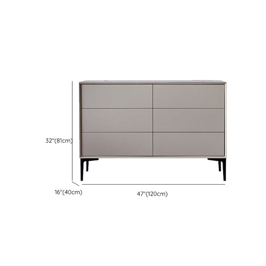 Server a buffet contemporanei con cassetti in pietra e server da pranzo in legno