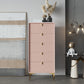 Tavolo da sideboard in legno massiccio rosa Server da pranzo moderno con cassetti