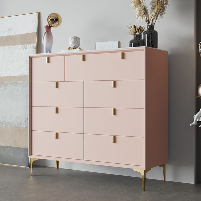 Tavolo da sideboard in legno massiccio rosa Server da pranzo moderno con cassetti