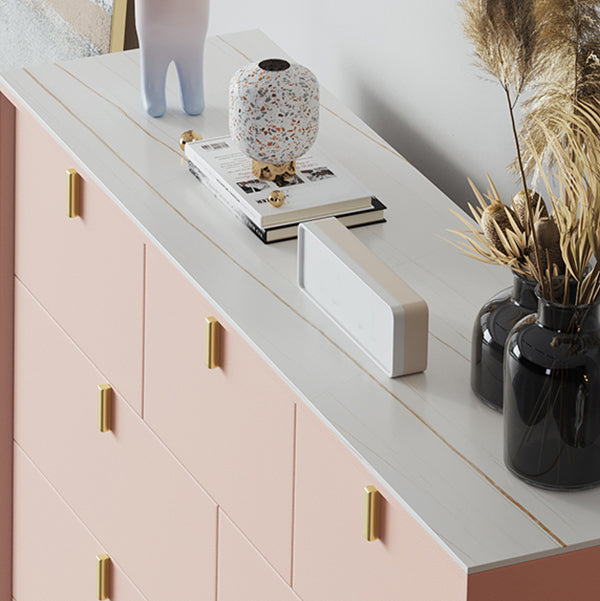 Tavolo da sideboard in legno massiccio rosa Server da pranzo moderno con cassetti