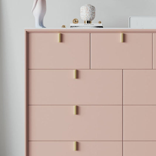 Tavolo da sideboard in legno massiccio rosa Server da pranzo moderno con cassetti