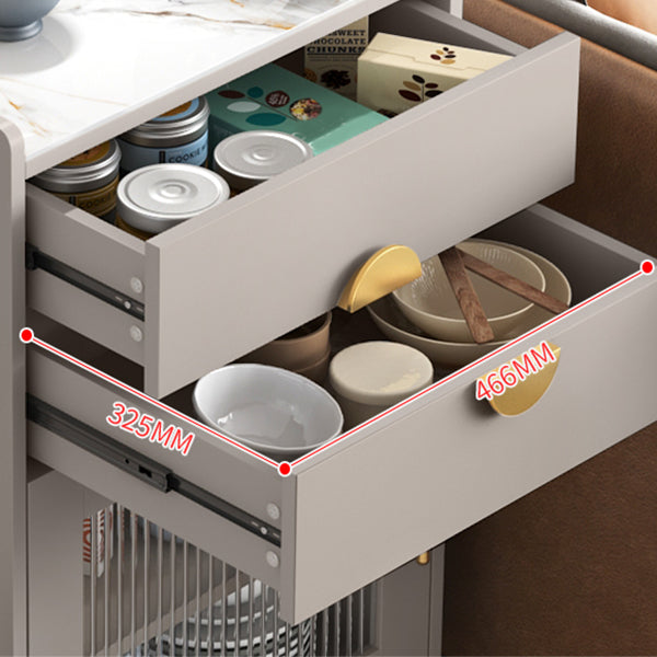 Gam Sideboard Cabinet con cassetti di pietra e server da pranzo in legno