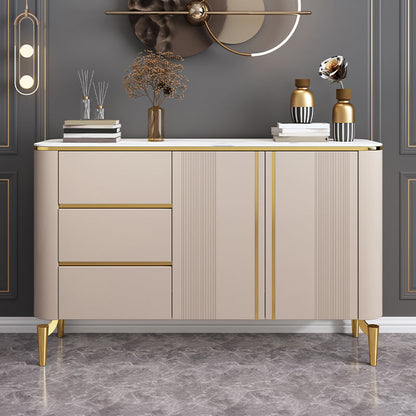 Armadietto di sideboard in pietra e legno con cassetti a buffet glam