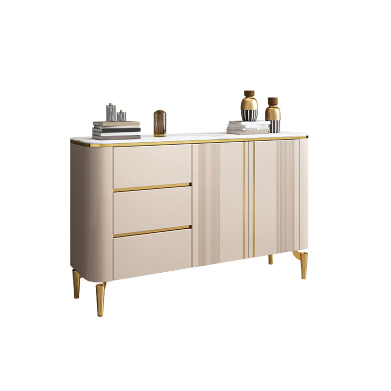 Armadietto di sideboard in pietra e legno con cassetti a buffet glam