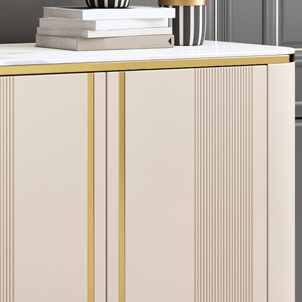 Armadietto di sideboard in pietra e legno con cassetti a buffet glam