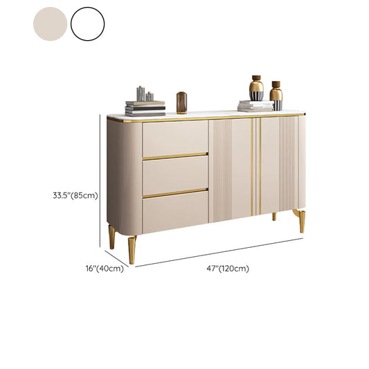 Armadietto di sideboard in pietra e legno con cassetti a buffet glam