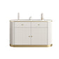 Armadietto di sideboard bianco con cassetti in pietra e tavolo da sideboard in legno