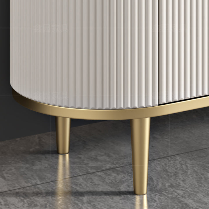 Armadietto di sideboard bianco con cassetti in pietra e tavolo da sideboard in legno