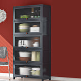 Server di cucina in bambù grigio moderno server per soggiorno