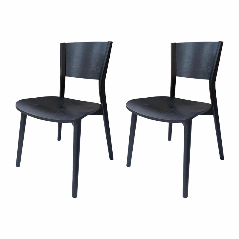 Solid Wood Contemporary Dining Chair Kitchen Armless Open Back Chair