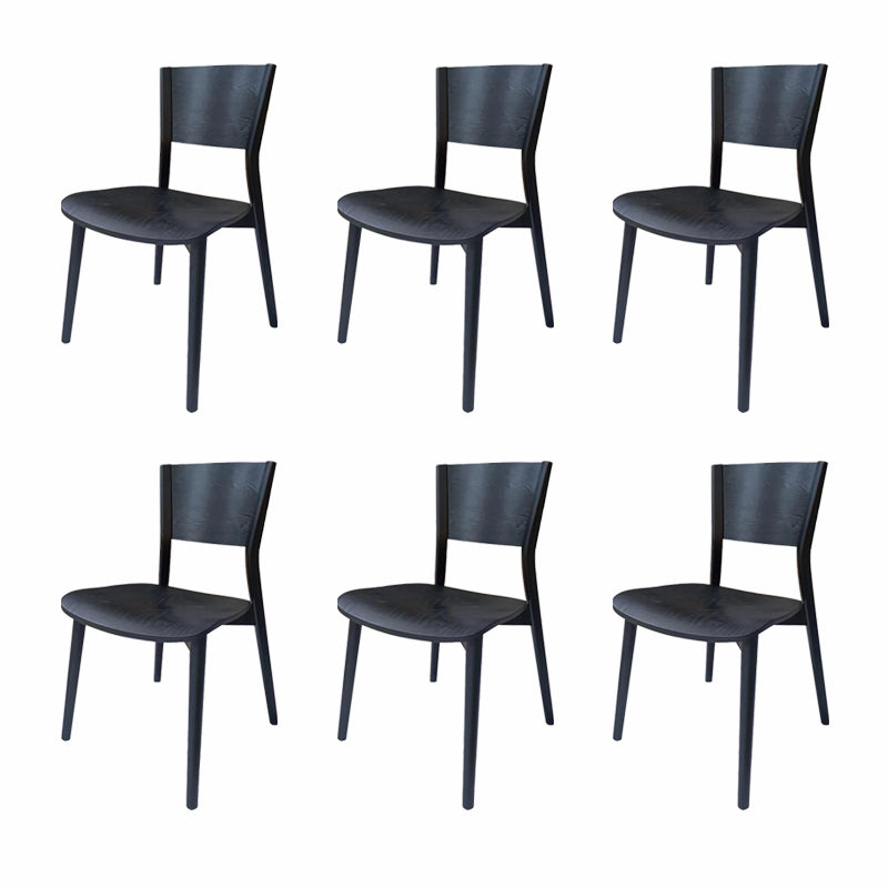 Solid Wood Contemporary Dining Chair Kitchen Armless Open Back Chair