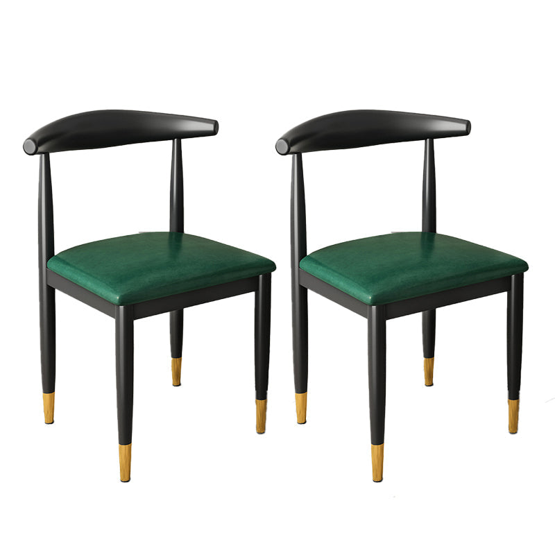 Keukenarmloze eetkamerstoel eetkamer metalen benen open achterkant stoel