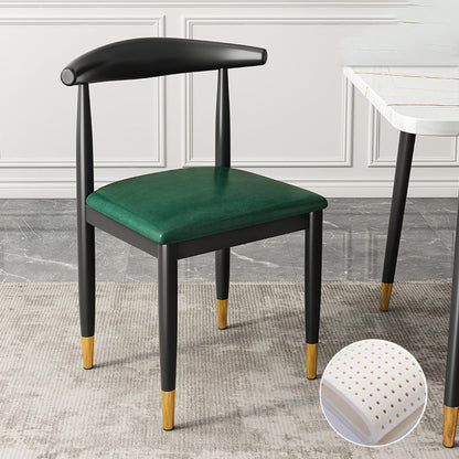 Keukenarmloze eetkamerstoel eetkamer metalen benen open achterkant stoel