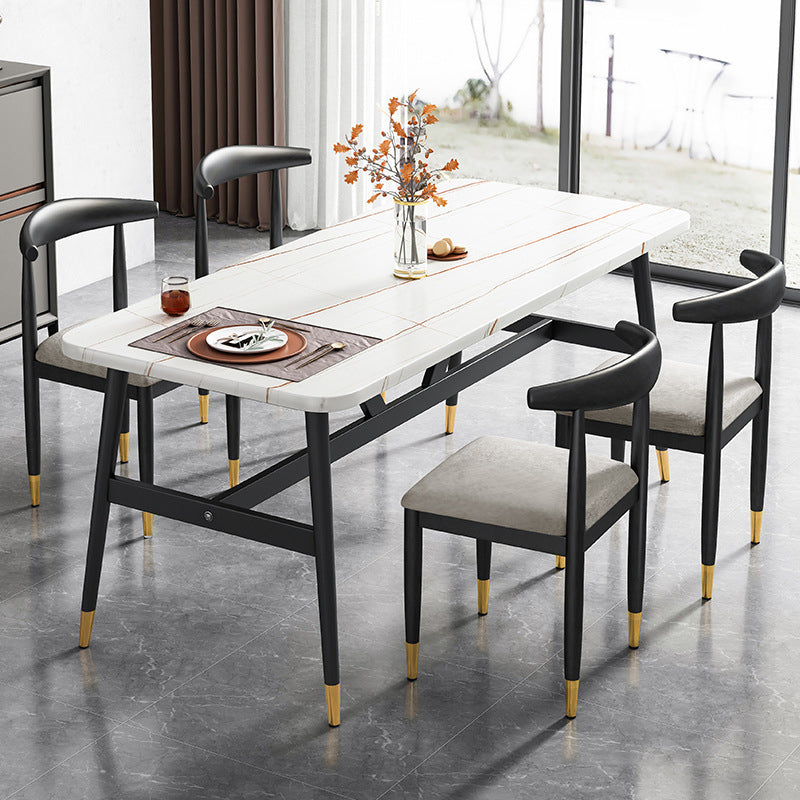 Keukenarmloze eetkamerstoel eetkamer metalen benen open achterkant stoel