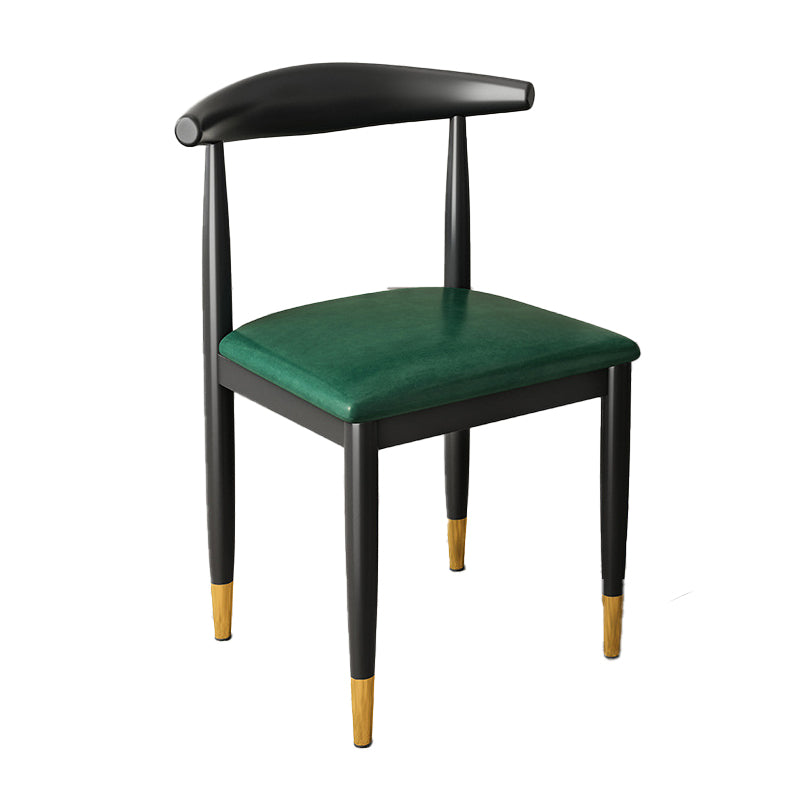 Keukenarmloze eetkamerstoel eetkamer metalen benen open achterkant stoel