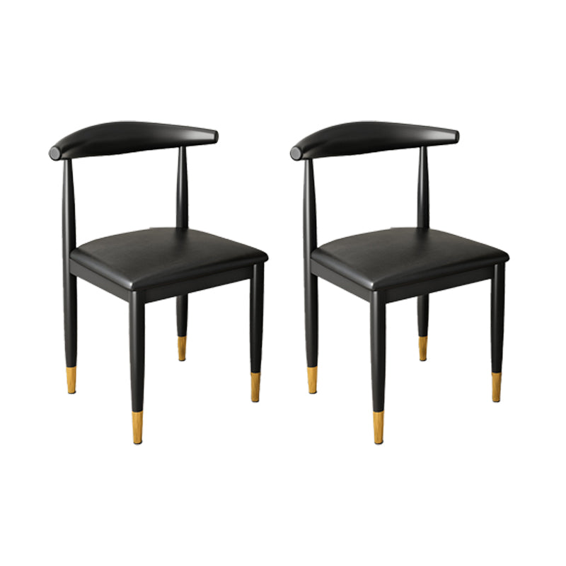 Keukenarmloze eetkamerstoel eetkamer metalen benen open achterkant stoel