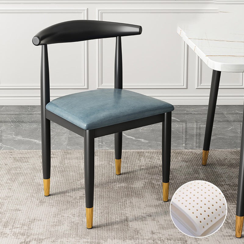 Keukenarmloze eetkamerstoel eetkamer metalen benen open achterkant stoel