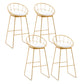 Glam Backrest Bar Stools Backrest Barstool with Gold Metal Legs