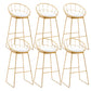 Glam Backrest Bar Stools Backrest Barstool with Gold Metal Legs