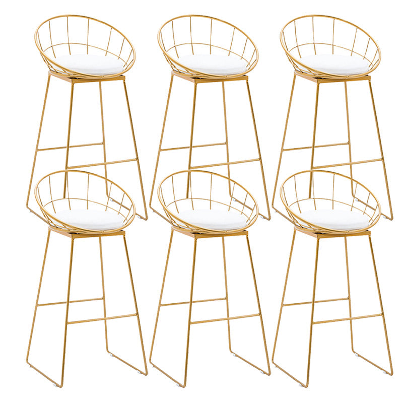 Glam Backrest Bar Stools Backrest Barstool with Gold Metal Legs