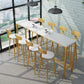 Glam Backrest Bar Stools Backrest Barstool with Gold Metal Legs
