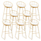 Glam Backrest Bar Stools Backrest Barstool with Gold Metal Legs