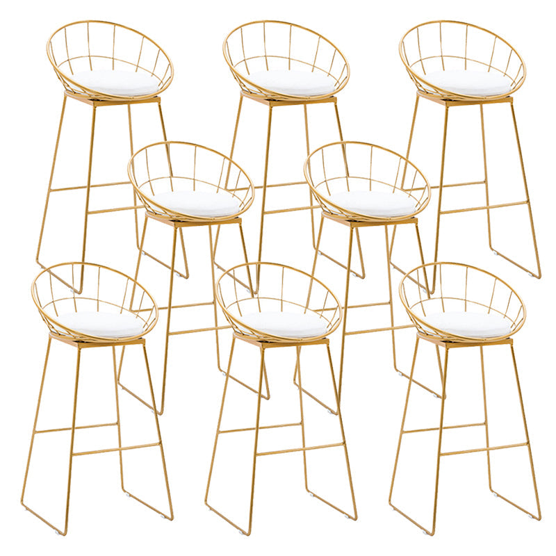 Glam Backrest Bar Stools Backrest Barstool with Gold Metal Legs