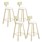 Glam Backrest Bar Stools Backrest Barstool with Gold Metal Legs