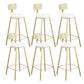 Glam Backrest Bar Stools Backrest Barstool with Gold Metal Legs