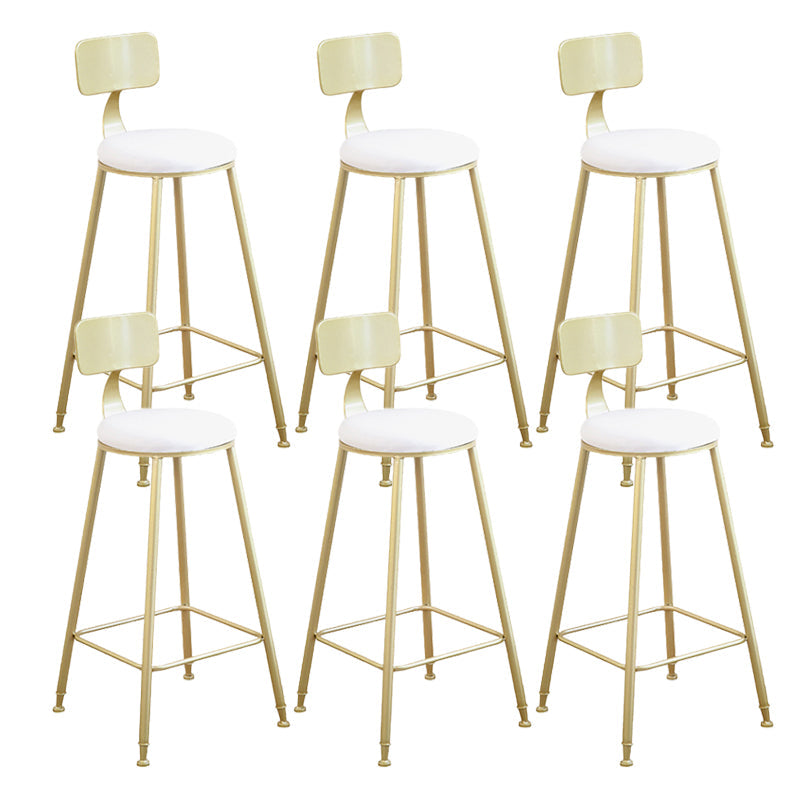 Glam Backrest Bar Stools Backrest Barstool with Gold Metal Legs