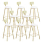 Glam Backrest Bar Stools Backrest Barstool with Gold Metal Legs