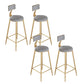Contemporary Cushion Bar Stool Backrest Barstool with Gold Metal Legs Gray 4 Piece Set Clearhalo 'Bar Furniture' 'Bar Stools' 'bar_stools' 'furn' 'furn_bar_stools' 'Furniture' 'Kitchen & Dining Furniture' 6579811