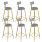 Contemporary Cushion Bar Stool Backrest Barstool with Gold Metal Legs Gray 6 Piece Set Clearhalo 'Bar Furniture' 'Bar Stools' 'bar_stools' 'furn' 'furn_bar_stools' 'Furniture' 'Kitchen & Dining Furniture' 6579812